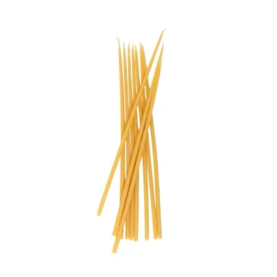 Image of Glowing Bee Handmade Natural Pure Beeswax Thin Taper Candles 30cm (Pack of 10) (Yellow)