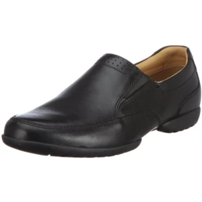 Image of Clarks Men&#039;s Recline Free Low Top Shoes Black/Black Leather, 9 UK