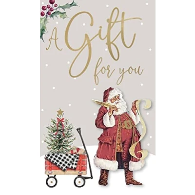 Image of Santa A Gift for You Christmas Money Wallet Card Xmas Moneyholder Cards XMW138