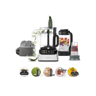 Image of Kenwood MultiPro OneTouch FDM73.850SS, Food Processor and Blender Multifunctional with 13 Accessories, Variable Speed Pulse Function, Integrated Scale, Dishwasher Safe, 1000W, Silver