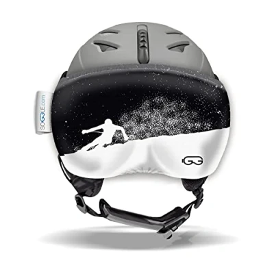 Image of Soggle Vizor Visor Protection for Helmets (Ski Helmets), Colour: Black/White Skis