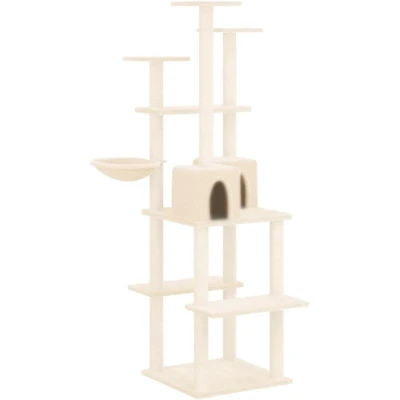 Image of vidaXL Cat Tree with Sisal Scratching Posts Cream 167 cm