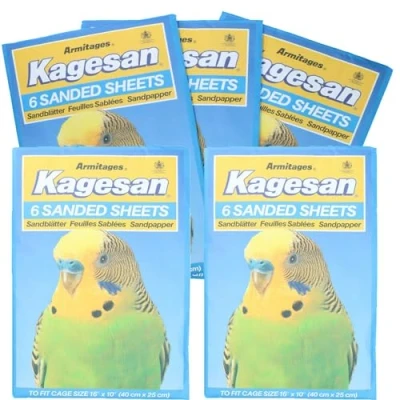 Image of AB Tools 30 Sanded Sheets Sandpaper Cage Lining Budgies Caged Birds 25x40cm
