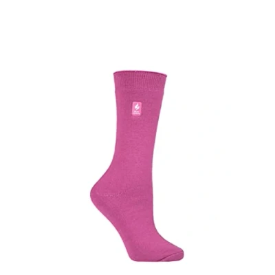 Image of Women&#039;s 1 Pair SOCKSHOP Heat Holders 1.0 TOG Ultra Lite Plain Socks Muted Pink 4 8 Ladies