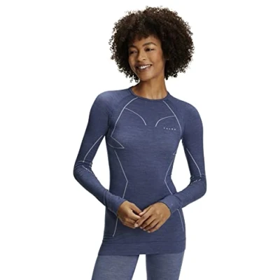 Image of FALKE Women&#039;s Wool Tech. Longsleeved Functional Shirt Thermal Breathable Quick Dry Black Blue More Colours Warm For Outdoor Sports In Winter Ski Snowboard Hiking Equestrian 1 Piece
