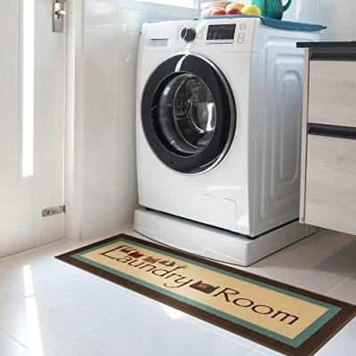 Image of Ottomanson Laundry Collection Bordered Rubberback Runner Rug, 50 cm x 150 cm, Brown