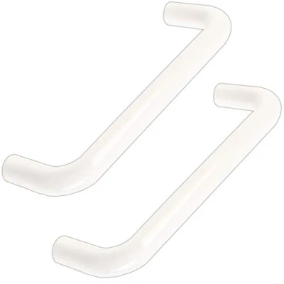Image of White D Shape Pull Handles 105mm Rustproof Plastic Kitchen Bathroom Cupboard Cabinet Wardrobe Drawer Knobs