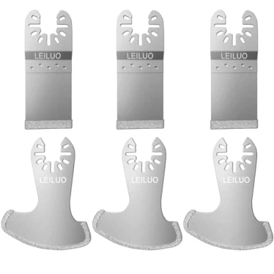 Image of Diamond Oscillating Multi Tool Grout Removal Blades 6 Pcs Tile Remover Kit Compatible with DeWalt Makita Einhell and More