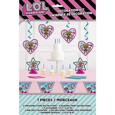 Image of Unique 23787 LOL Surprise Party Decoration Kit, Set of 7, Multicolour