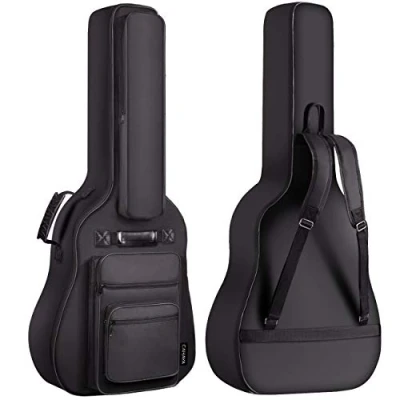 Image of CAHAYA CY0181 Guitar Bag Gig Case 6 Front Pockets Waterproof with Music Stand 10 mm Padded for 40 41 Inch Guitars, Black,