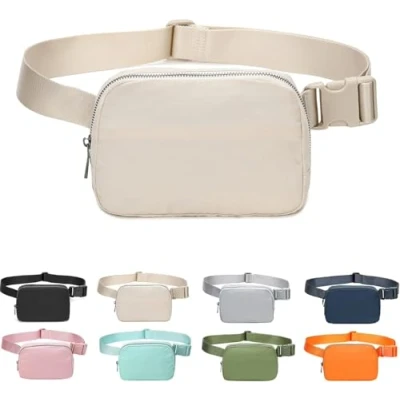 Image of Fanny Belt Bag Waist Pack Crossbody Bags Bum for Running Hiking Travel Workout Adjustable Strap Traveling Cycling (Beige)