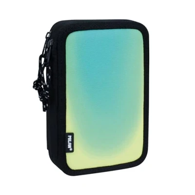 Image of MILAN® 2 Tier Pencil Case with Sunset Content, Black and Green
