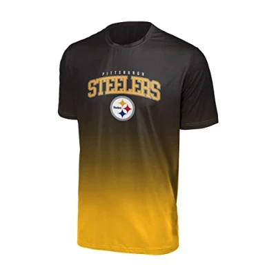 Image of FOCO Pittsburgh steelers NFL Gradient Mesh Jersey Short Sleeve Herren T Shirt, Shirts black yellow #30007, L