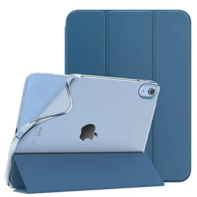 Image of TiMOVO Case for iPad 10th Generation 2022, Slim Stand 10.9 inch, Soft TPU Back Cover, Smart Folio Protective Leather Fit 10 Abyss Blue