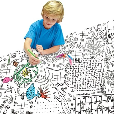 Image of Eggnogg Colour in Puzzle Tablecloth (White)