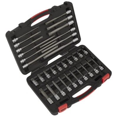 Image of Sealey Premier TRX Star* Socket Bit Set 32pc 3/8&quot;Sq Drive Platinum Series