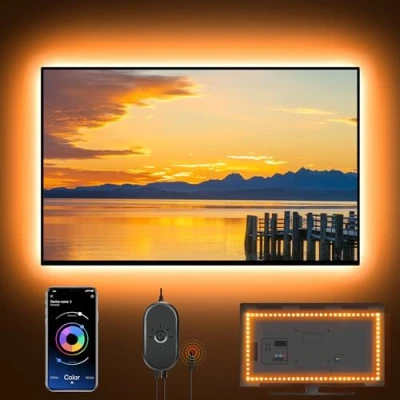 Image of Mexllex LED TV Backlights USB Powered for 32 Inch 60 TV, Color Changing Strip Lights with Remote and APP Control, Mirror,PC, Sync to Music, Bias Lighting, RGB Android iOS