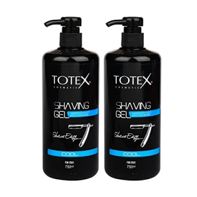 Image of Totex Cool Shaving Shave Gel For Men &amp; Woman Smooth Clear Transparent Quick Dry Protects Sensitive Skin Bikini Line 750 ml (Pack Of 2)