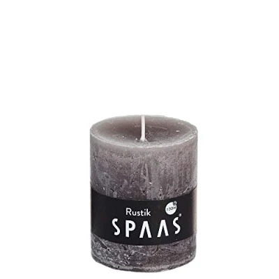Image of Spaas 8 Rustic Unscented Pillar Candles 68/80 mm, ± 30 Hours , Taupe