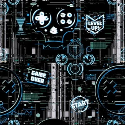 Image of Arthouse Gaming Glitch Charcoal Blue Wallpaper 923900 Childrens Kids Gamer