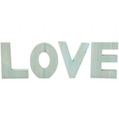 Image of Quickdraw Wooden LOVE Letters Sign Duck Egg Stand Valentines Girlfriend Boyfriend Gift 4pc Ornament