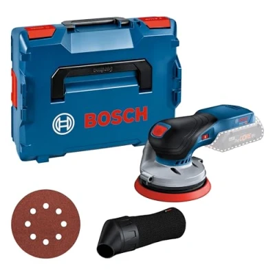 Image of Bosch Professional 18V System GEX 125 Cordless Random Orbit Sander (incl. Sanding disc (125 mm), 1x Paper, dust Bag, Without Rechargeable Batteries and Charger, in L BOXX 136)