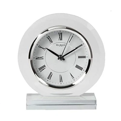 Image of Stylish Wm. Widdop Classic Glass Case Mantel Table Desk Quartz Clock
