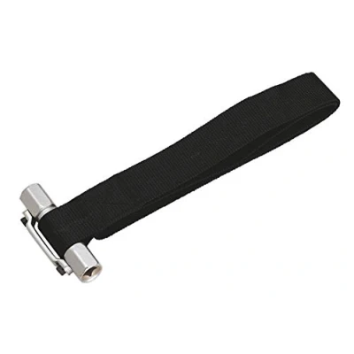 Image of Sealey Oil Filter Strap Wrench Ø300mm Capacity 3/8&quot; &amp; 1/2&quot;Sq Drive