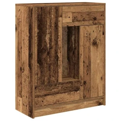 Image of vidaXL sideboard cabinet old wood finish 73x31x90 cm drawers &amp; doors living/dining room storage