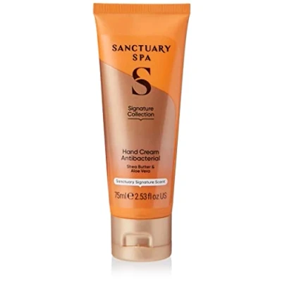 Image of Sanctuary Spa Antibacterial Hand Cream, No Mineral Oil, Cruelty Free and Vegan Shea Butter Cream for Very Dry Hands, 75 ml