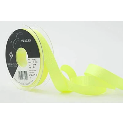 Image of Berisfords Grosgrain Ribbon, Flo Yellow, 16 mm, 16mm