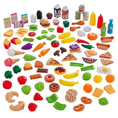 Image of KidKraft Tasty Treats Toy Food Set with 115 Pieces, Pretend Play Set, Accessory for Kids&#039; Kitchen and Supermarket, Accessories, Toys, 63330