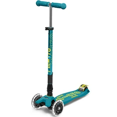 Image of Micro Scooters Maxi Deluxe Foldable Children&#039;s Scooter Big Wheels Handlebar Adjustable 5 12yrs Boys &amp; Girls Green