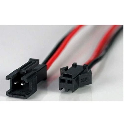 Image of K M Electronics® JST Type 12 Volt DC 2 PIN Plug Socket Connector Cable Wire 22 AWG