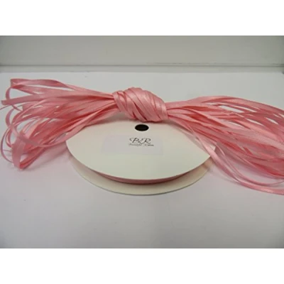 Image of 1 Bundle of 3mm x 10 metres Satin Ribbon Light Pink Double Sided 3 mm