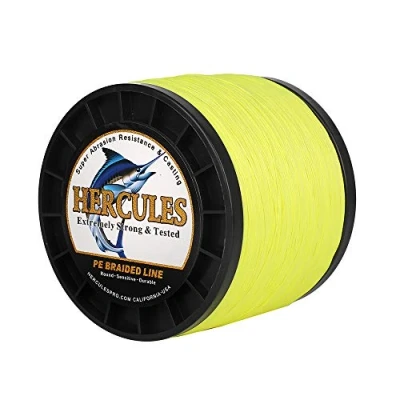 Image of Hercules Super Cast 1000M 1094 Yards Braided Fishing Line 250 LB Test for Saltwater Freshwater PE Braid Fish Lines Superline 8 Strands Fluorescent Yellow, 250LB (113.4KG), 1.00MM