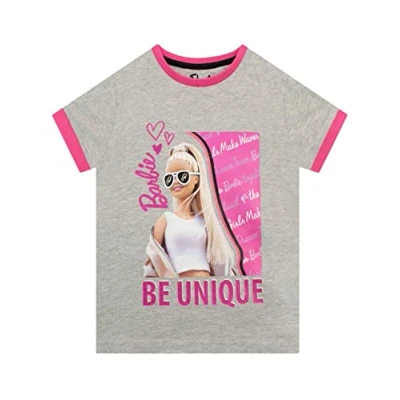 Image of Barbie Tshirt Girls Official Merch Inspirational T Shirts Grey 2 3 Years