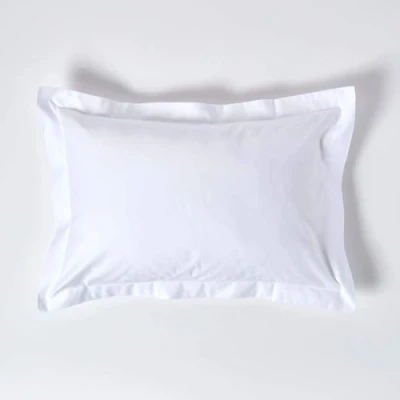 Image of HOMESCAPES 1000 Thread Count Egyptian Cotton White Oxford Size Pillowcase Pack of 2