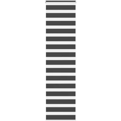 Image of vidaXL Zebra Blind Black 55x200 cm Fabric Width 50.9 Polyester