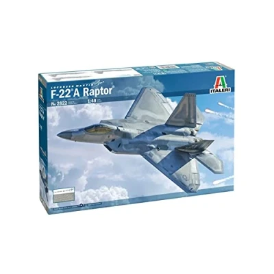 Image of Italeri 2822 F 22A Raptor, 1:48 Scale, Model Kit, Plastic Modeling, Grey Color, IT2822
