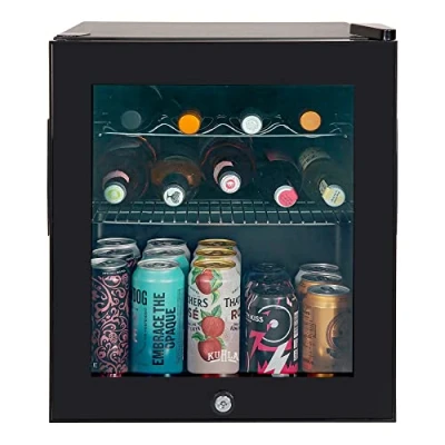 Image of Kuhla Mini Fridge 46 Litre/38 Can Lockable Drinks &amp; Beer Black Table Top with Lock Key KBC1B