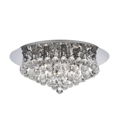 Image of Hanna 6 Light Semi Flush Ceiling Chrome with Crystals, G9