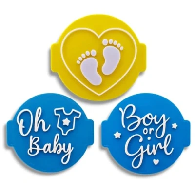 Image of Baby Shower Embosser Stamp for Fondant, Icing, Cupcake, Cake, Biscuits, Decoration (Pattern 7)