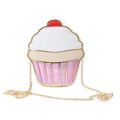 Image of LUI SUI Girls PU Leather Purse Cupcake Ice Cream Popcorn Cute Milk Box Wallet Bag Small Crossbody Personality Mini Shoulder Handbags