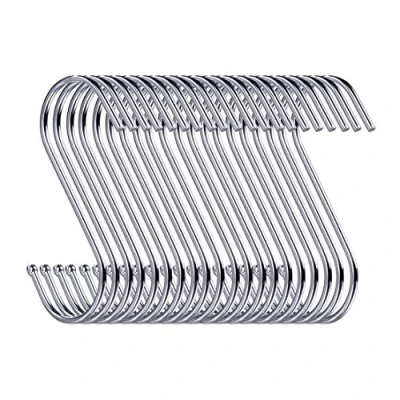 Image of Swatowot 10 Pack Heavy Duty S Hooks Shaped Hanging Large Hangers for Kitchen, Bathroom, Bedroom and Office (Silver)