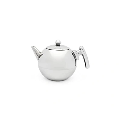 Image of Bredemeijer 101005 Teapot Duet Bella Ronde 1.2L, Flat Bottom, Chromium Fittings, Stainless Steel, 1.2 liters, Chrome Coloured