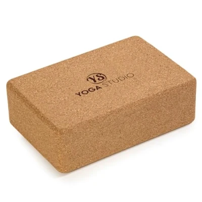 Image of Yoga Studio The Comfortable Large Cork Block Brick (22.5cm x 15cm 7.5cm) Anti Bacterial with rounded Edges