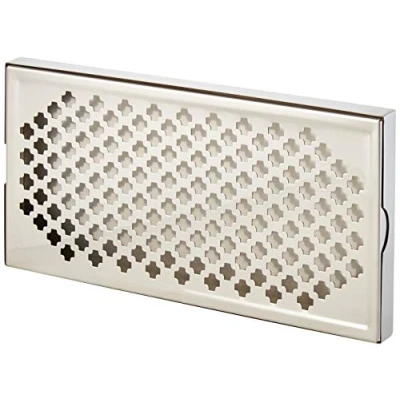 Image of Beaumont Stainless Steel Drinks Drip Tray, Silver, Size: 23(H) x 306(W) 161(D)mm, Back Bar Removable Drainer Plate, Professional Barware, Pub Accessory for Catching Drips, D825