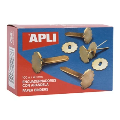 Image of APLI 12287 Box of 100 Brads with Eyelets 40 mm