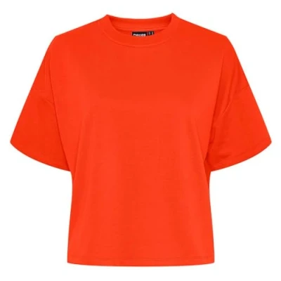 Image of PIECES Women&#039;s PCCHILLI Summer 2/4 Loose Sweat NOOS Sweatshirt, Tangerine Tango, XS